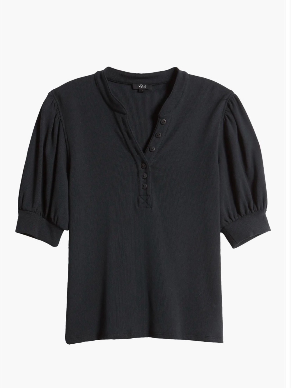 NWT Rails Jewel Black Puff Sleeve Top Size XS
